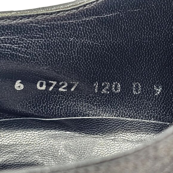 Italian Artioli Mens size 9 Smokey Brown Grey Leather Dress Shoes Luxury Oxfords - Picture 7 of 13